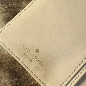 Kate Spade neutral Cream leather trifold wallet